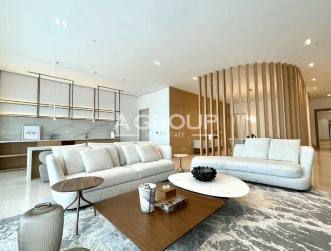 Modern open plan living-dining space with sea view in Ocean Pearl Ocean Reef Islands Panama City