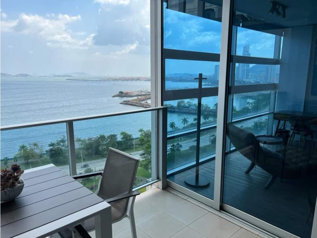 Contemporary bathroom with glass shower modern tiles PH The Waters Panama