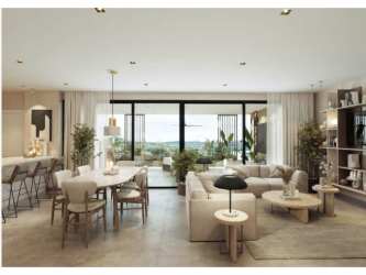 Contemporary kitchen with island and quartz countertops in PH Explora Tower 2 Panama