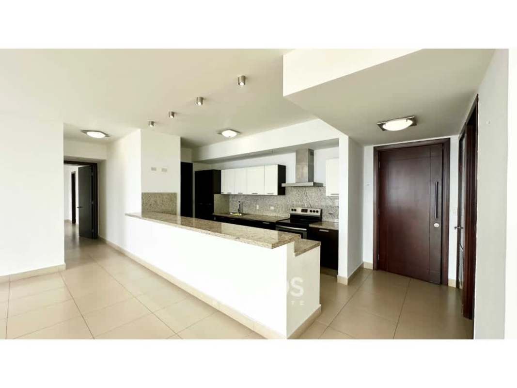 Kitchen with granite countertops, breakfast bar, stainless appliances at PH Oceanaire Punta Pacifica