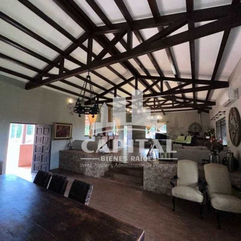 Double bed bedroom with vaulted wooden ceiling, large windows and garden views in boutique hotel Cerro Azul Panama