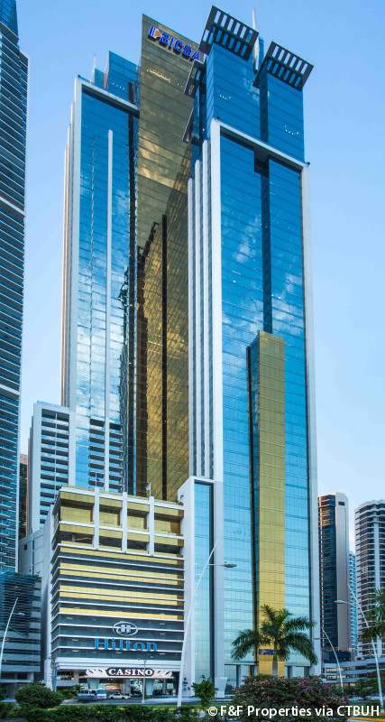 Spacious furnished reception and open workstations in BICSA Tower Panama City