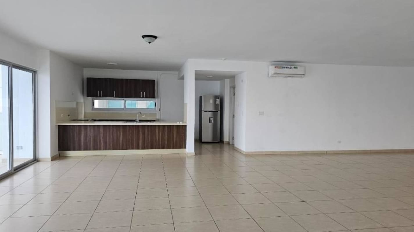Oceanfront master bedroom with large window and split AC in PH Oasis on the Bay Panama City