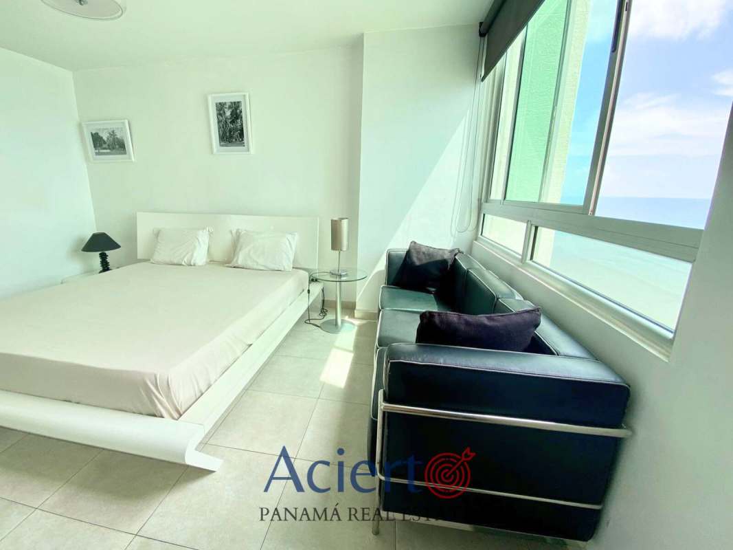 Open kitchen with appliances in furnished apartment PH San Francisco Bay