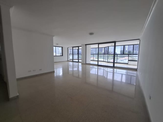 Contemporary gourmet kitchen with granite counters in PH Perlas del Pacífico Punta Paitilla Panama City