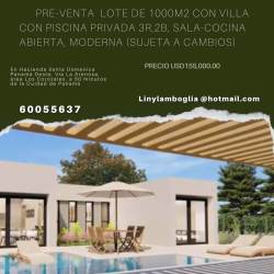 Private villa design with pool, patio, pergola in Panama countryside for sale