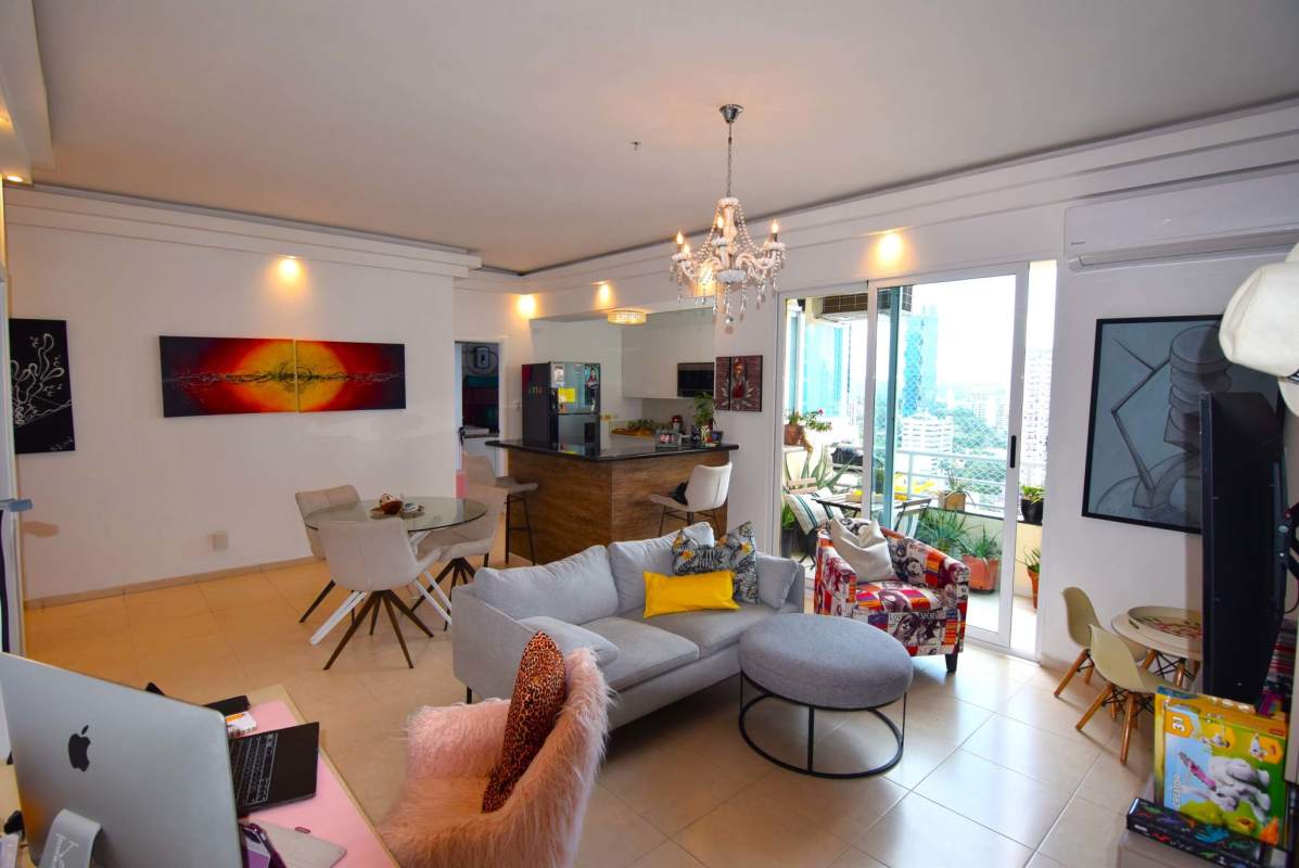 Remodeled kitchen with granite countertops, white cabinetry, stainless steel appliances at PH Vista Del Mar Panama