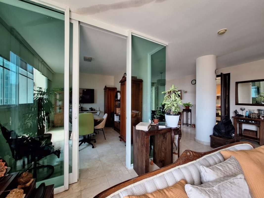 Dining room with staircase in luxury duplex PH Costa Pacifica Punta Pacifica Panama