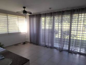 Apartment collage: kitchen, living room, bathroom, pool, and balcony at PH Pacific Hills rental Panama