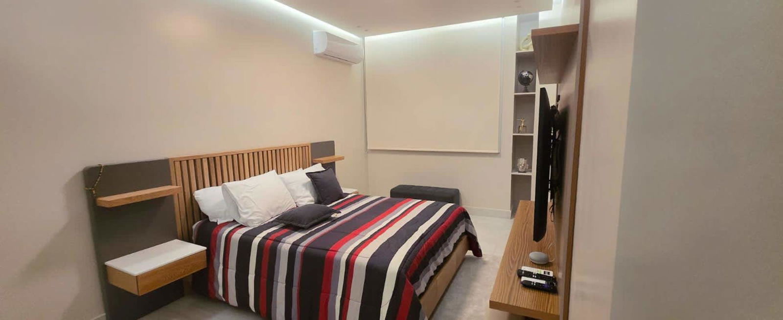 Furnished bedroom with closet and air conditioner PH Costa View Costa del Este Panama