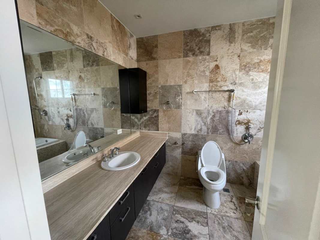 Elegant dining space with marble flooring ocean view at PH D1 Punta Paitilla Panama