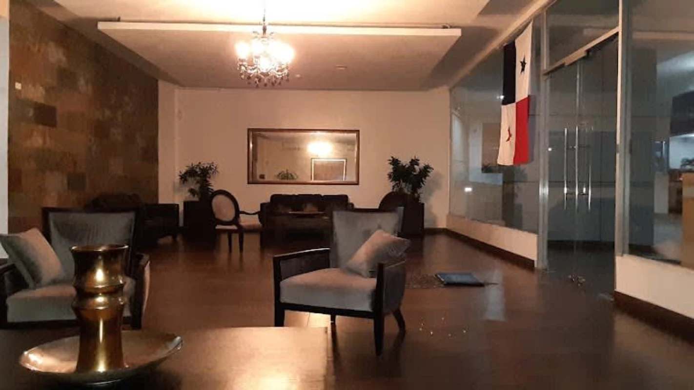 Open living area balcony panoramic skyline Infinity Tower San Francisco Panama