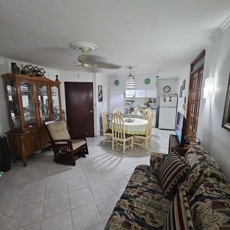 Kitchen with cabinets, appliances and open window at PH Carrasquilla Residences San Francisco Panama