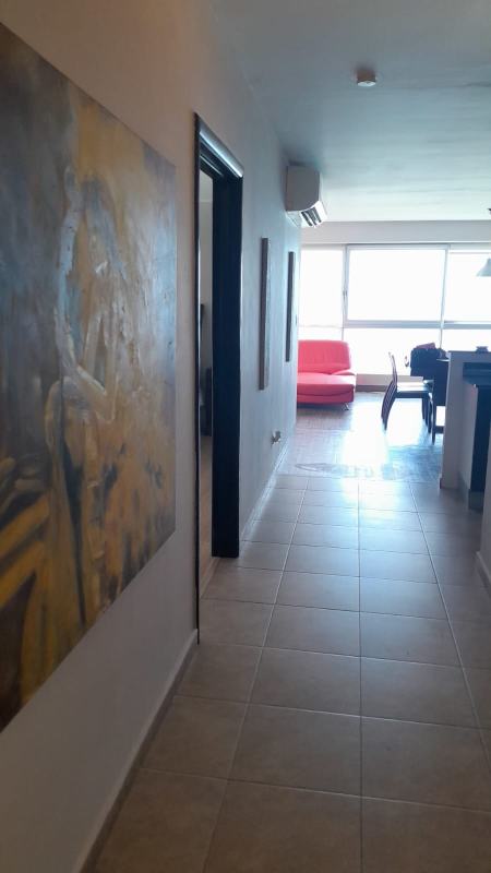 Spacious balcony with water views at Avenida Balboa Panama City