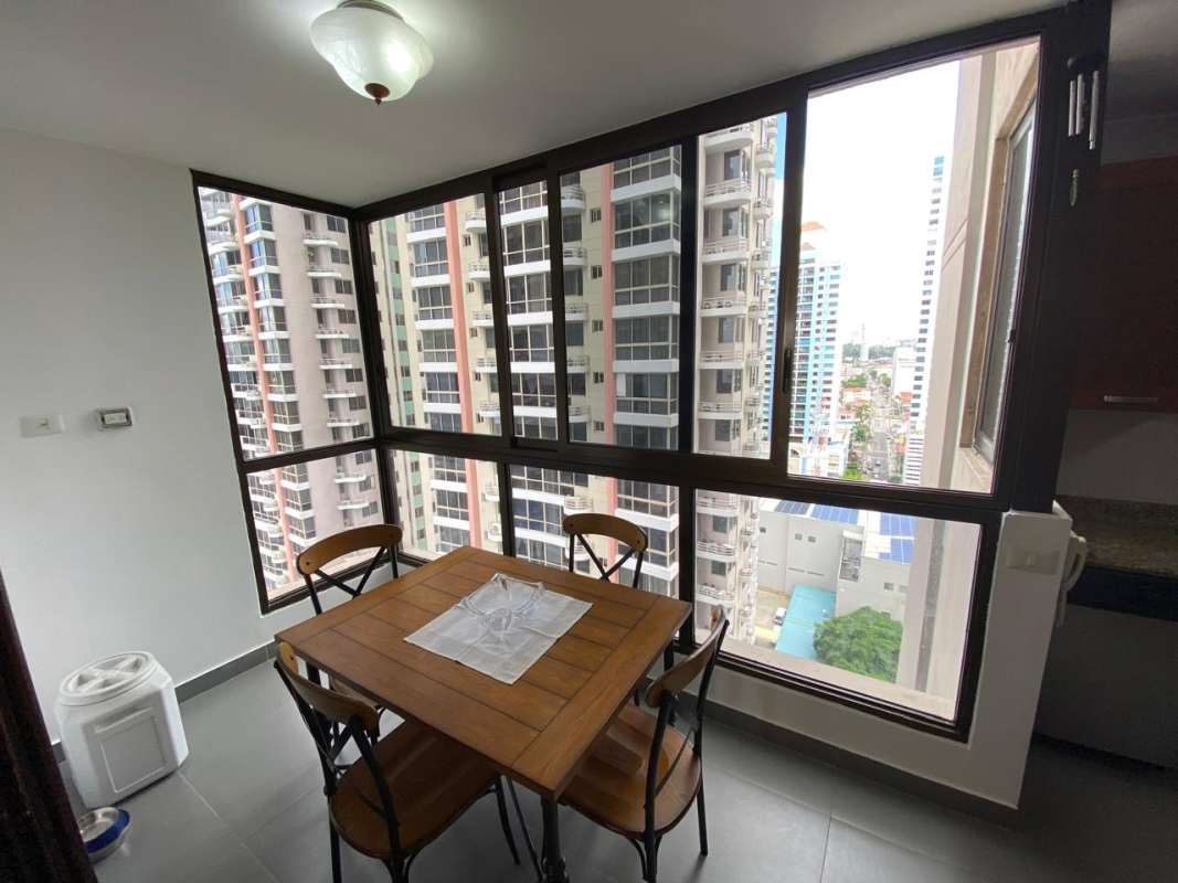 Spacious dining area with large windows and ocean views at San Francisco Bay Tower 400 Panama
