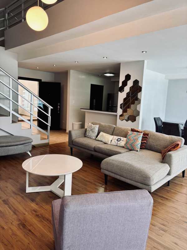 Contemporary guest powder room with pedestal sink and designer fixtures in PH Bayfront