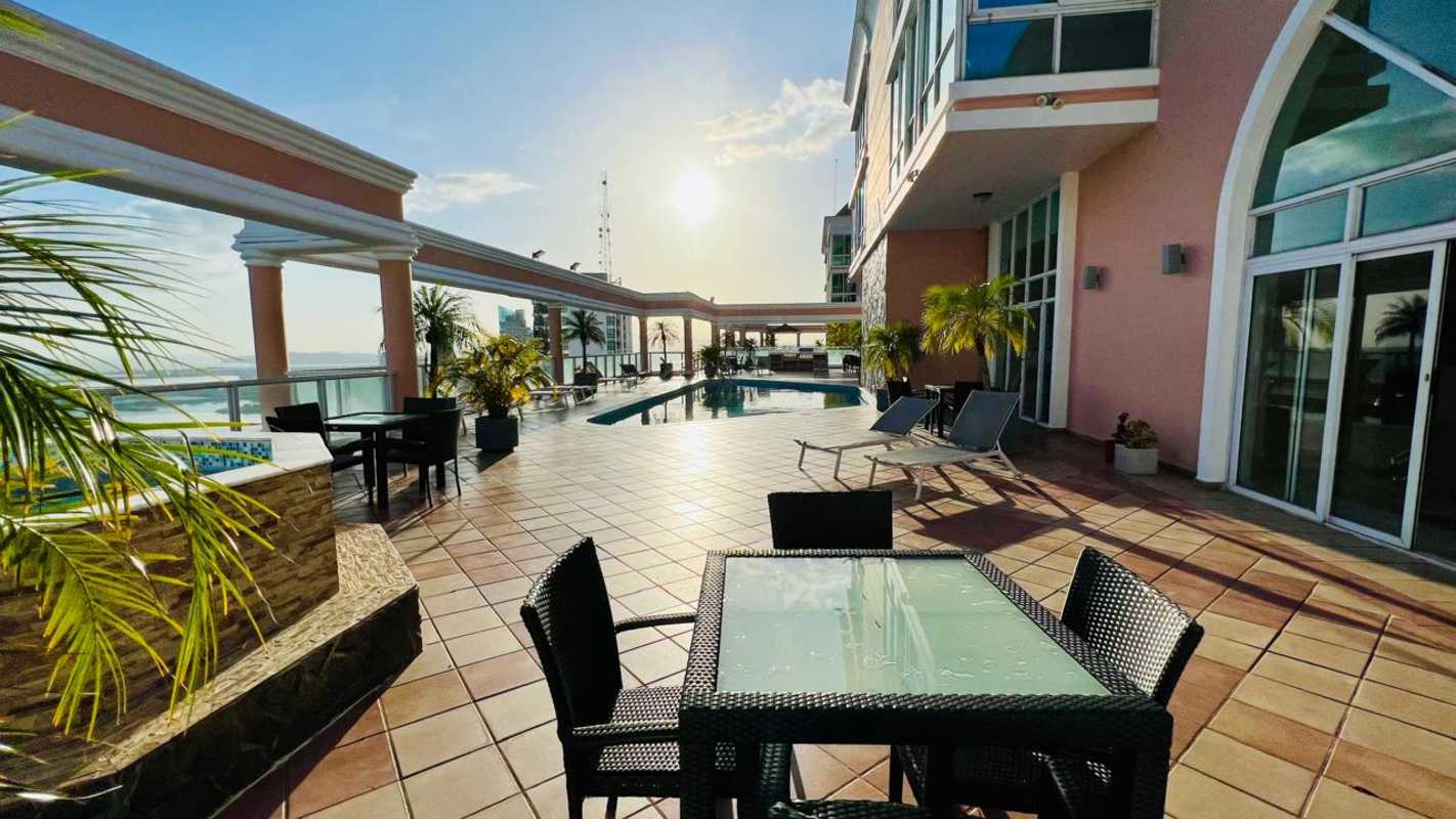 Rooftop infinity pool with skyline and bay views PH Vista Marina Panama City