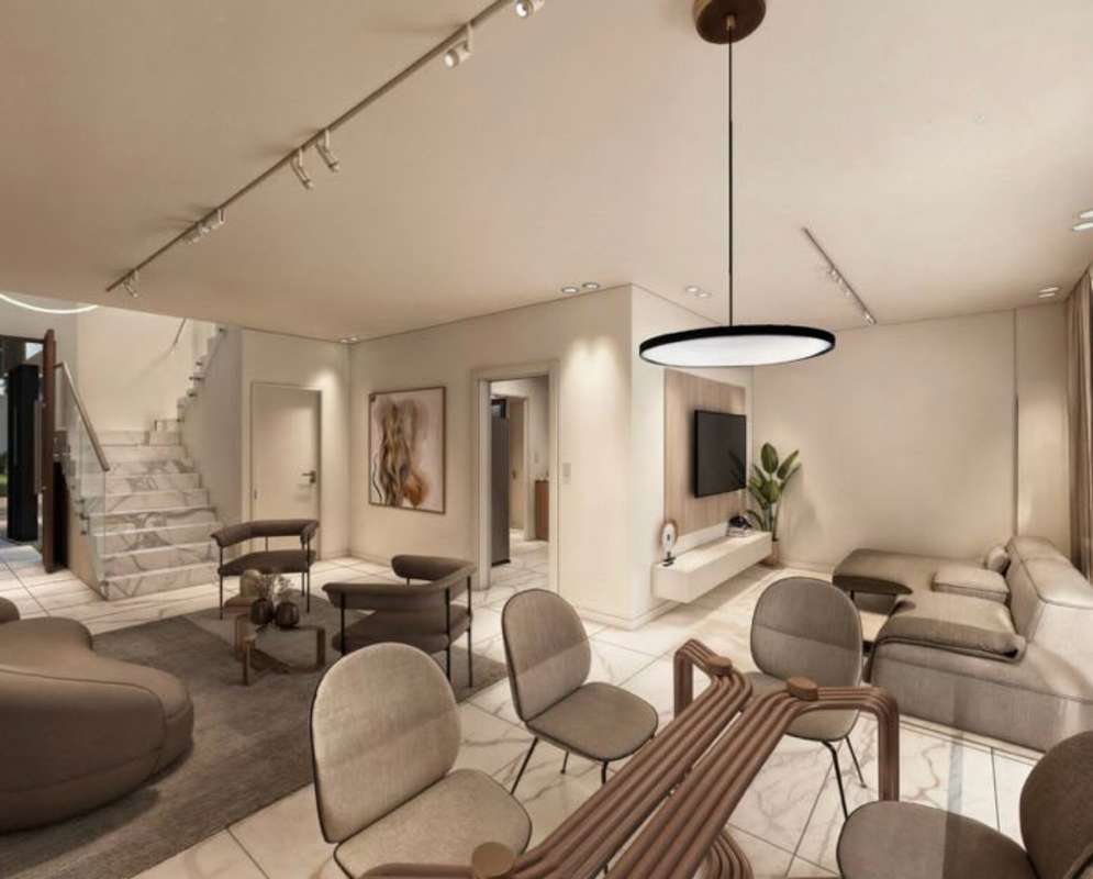 Luxury bathroom with glass shower enclosure, dual sinks, modern design in Albrook 9 Panama