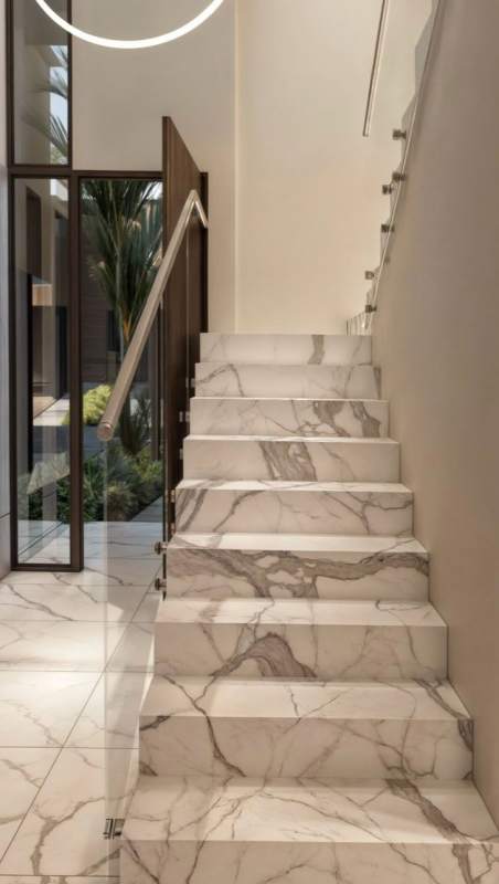 Modern kitchen with quartz counters, wood cabinetry large window in Albrook 9 Panama City