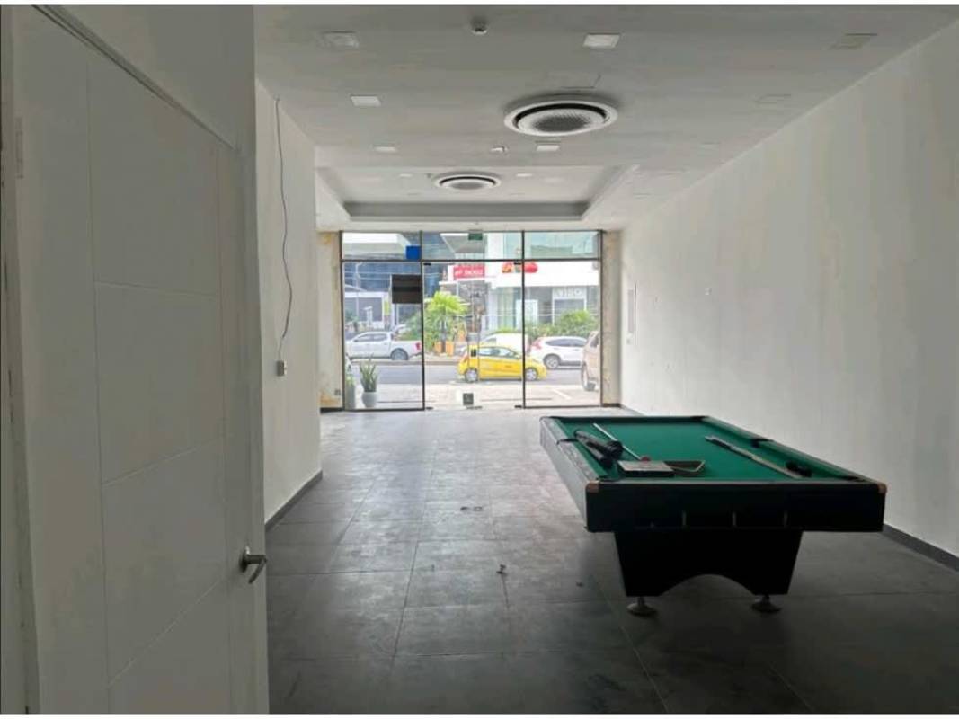 Game room with pool table inside commercial plaza retail rental Via Brasil Panama City