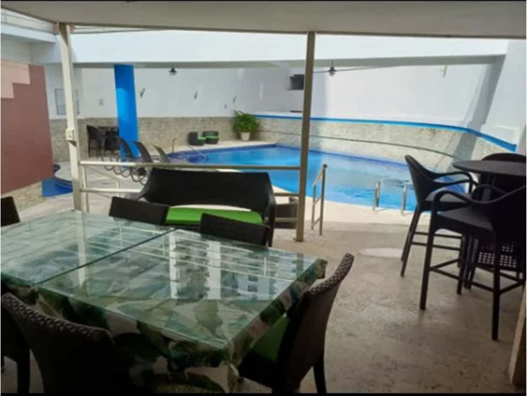Covered outdoor BBQ patio with pool area PH Royal Princess Punta Paitilla Panama