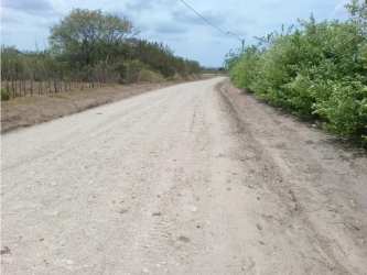 Dirt access road and partial fencing leading to commercial lot Penonomé Panama