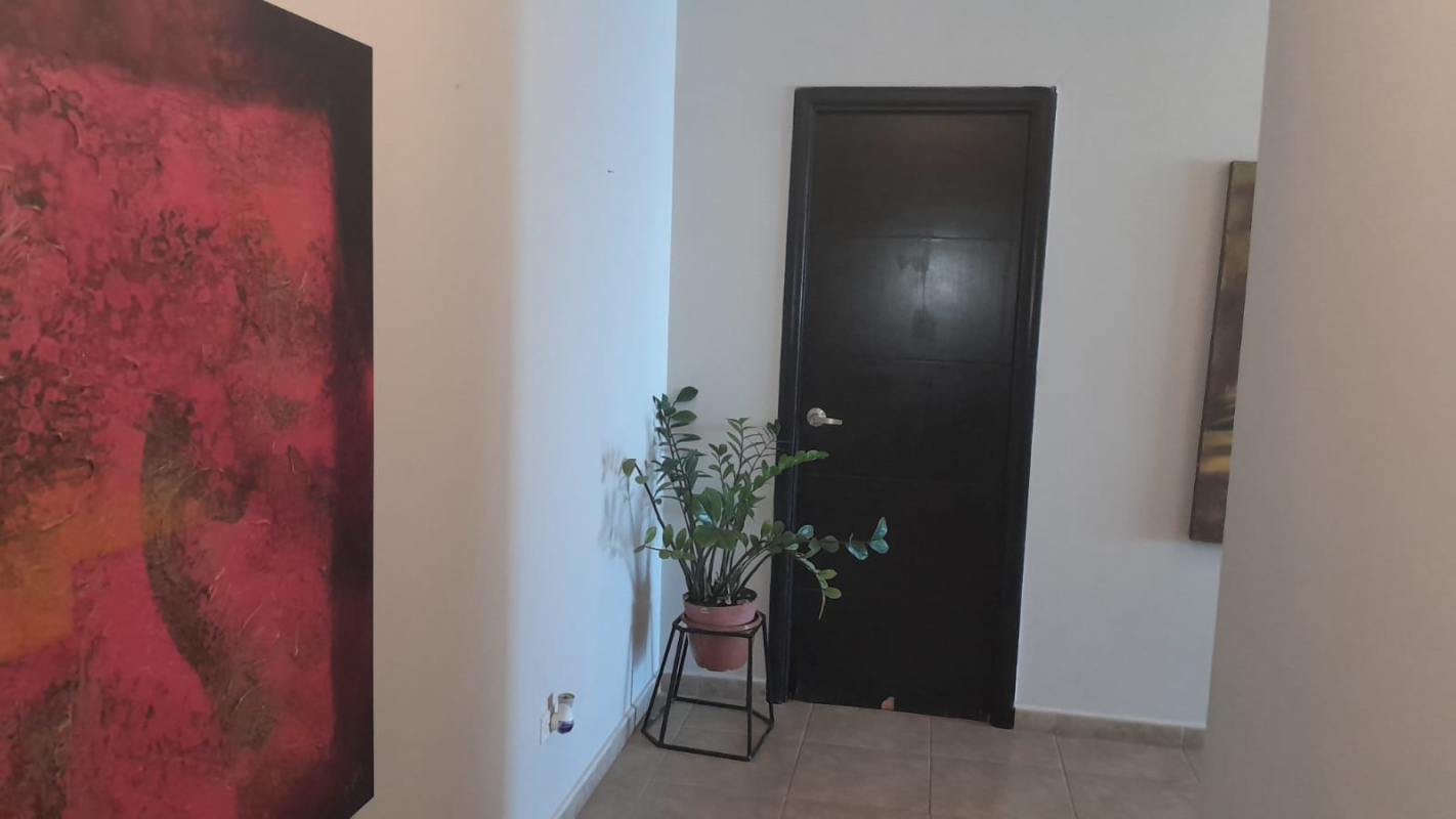 Furnished kitchen with granite countertops and appliances in rental apartment Bayfront Tower Panama