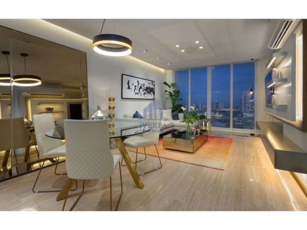 Modern kitchen with quartz counters stainless appliances PH Costa del Este Panama