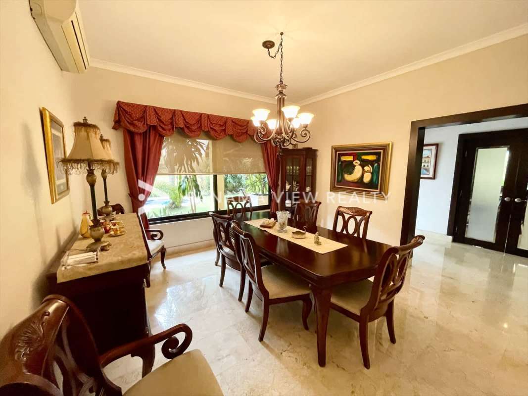 Modern kitchen granite countertops built-in appliances in luxury house Costa del Este Panama