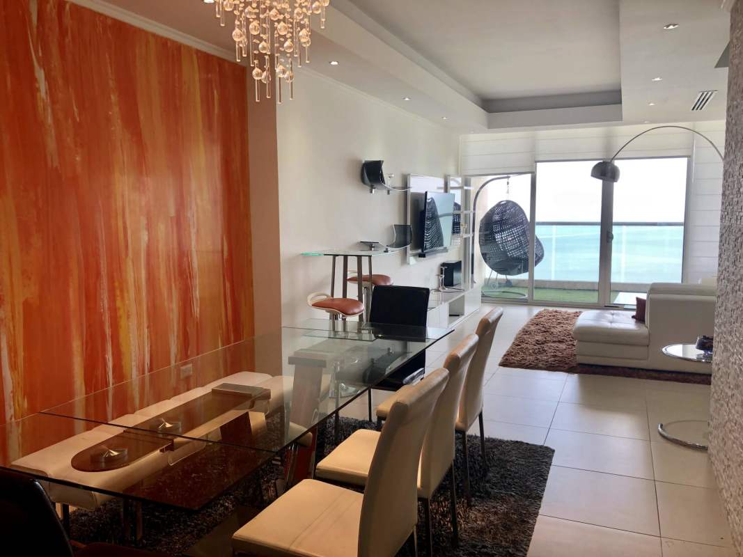 Gourmet kitchen with granite countertop island and modern appliances PH Rivage Panama