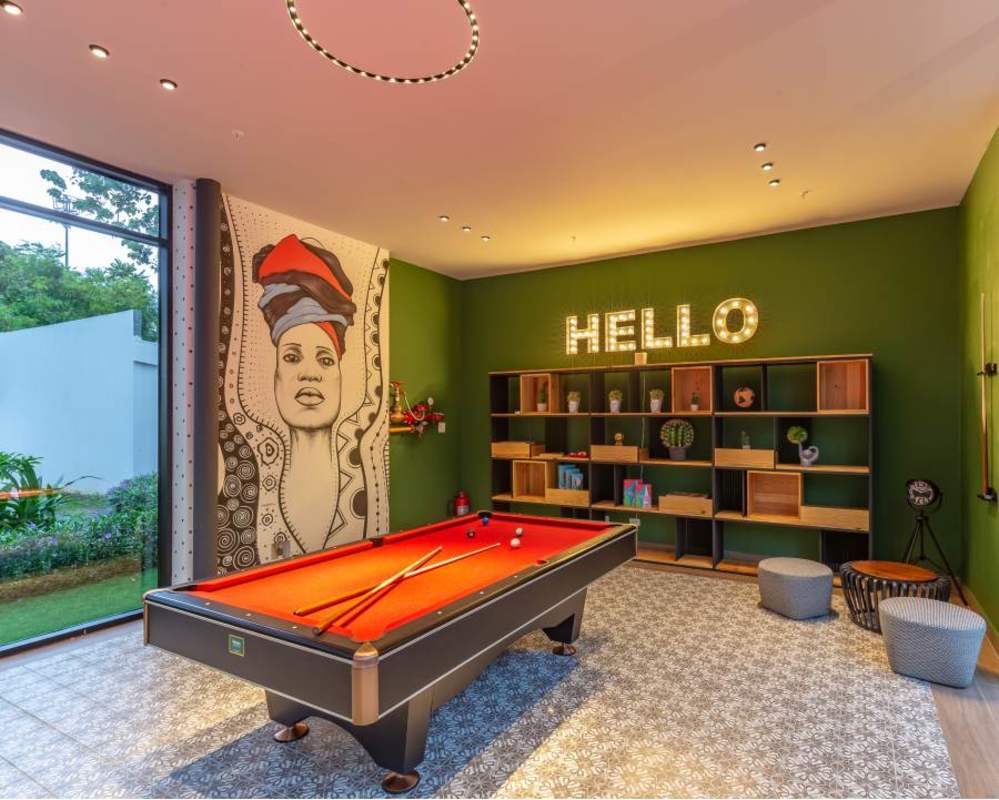 Modern gym, boxing ring, cinema and social lounge at PH Grand Tower Costa del Este Panama