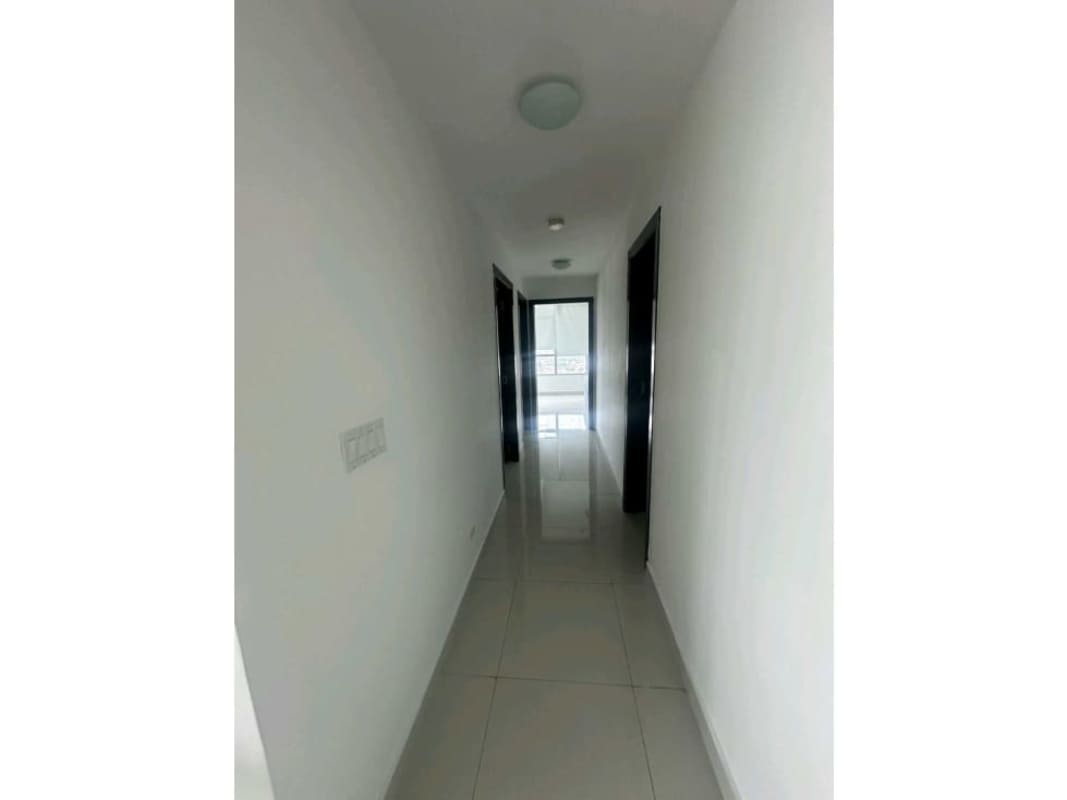 Bedroom with city view in Costa del Este Panama apartment for rent at PH Top Towers