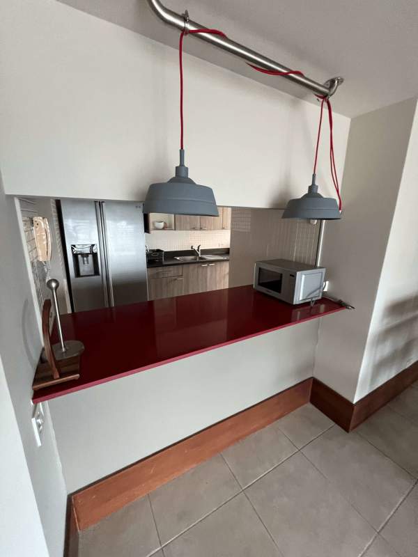 Covered balcony with safety net and skyline views PH Pacific Wind Punta Pacifica