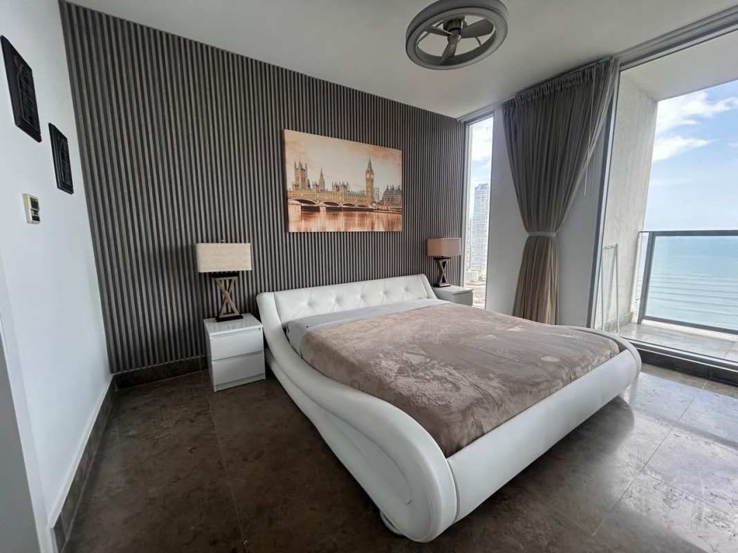 Modern bathroom with double sink LED mirrors PH Yoo Panama Panama City