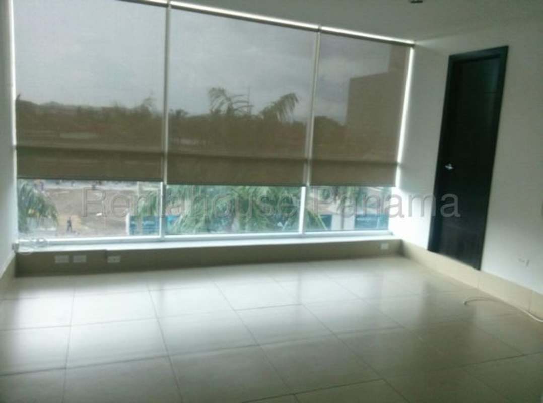 Interior office room with glass walls and tiled floors PH Top Tower Costa del Este Panama