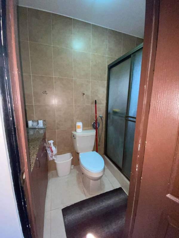 Contemporary bathroom granite top, glass shower in house Mirador del Lago Panama