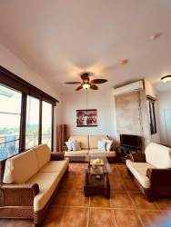 Open living dining area with panoramic views and access to terrace Playa Blanca Villa Azul Panama