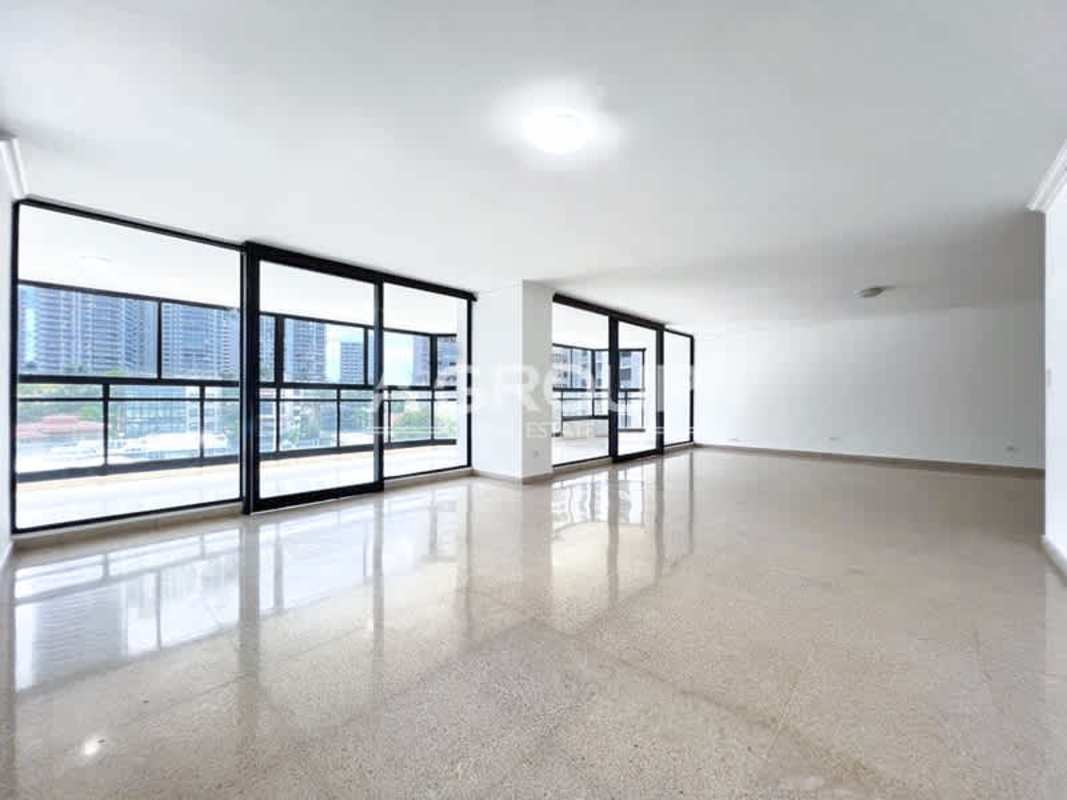 Living and dining area with balcony city skyline PH Savoy Punta Paitilla