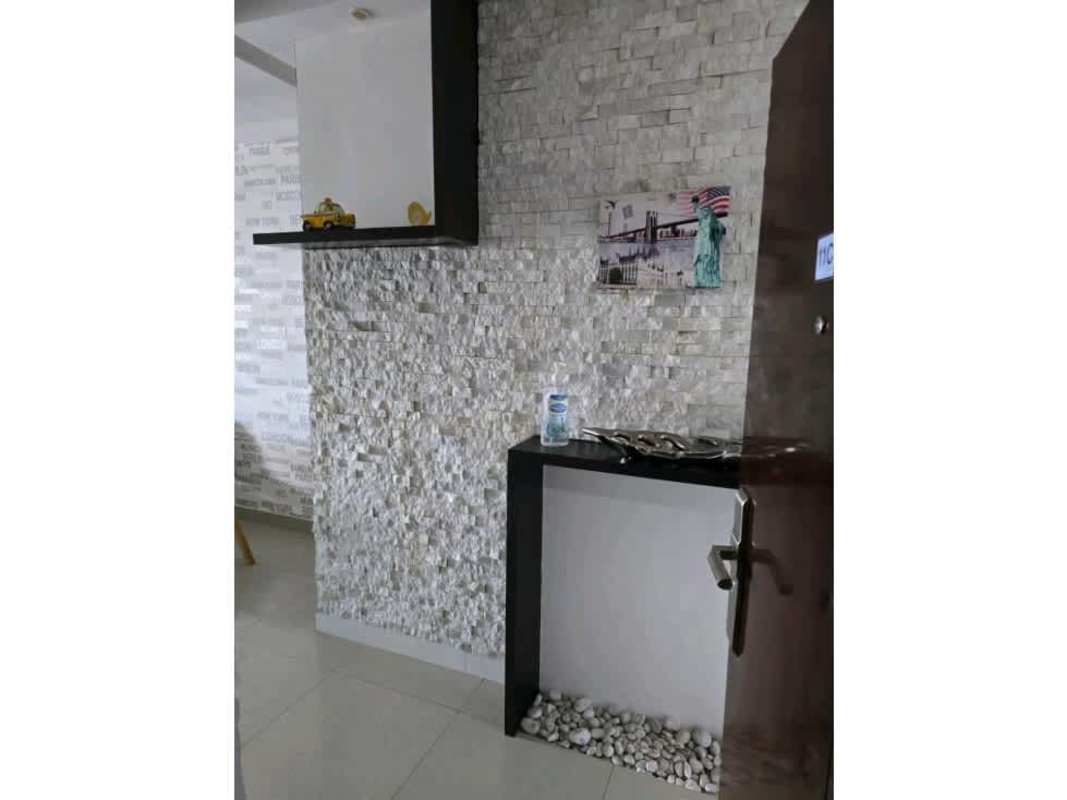 Bright furnished living room with balcony access in PH Diamond San Francisco Panama City