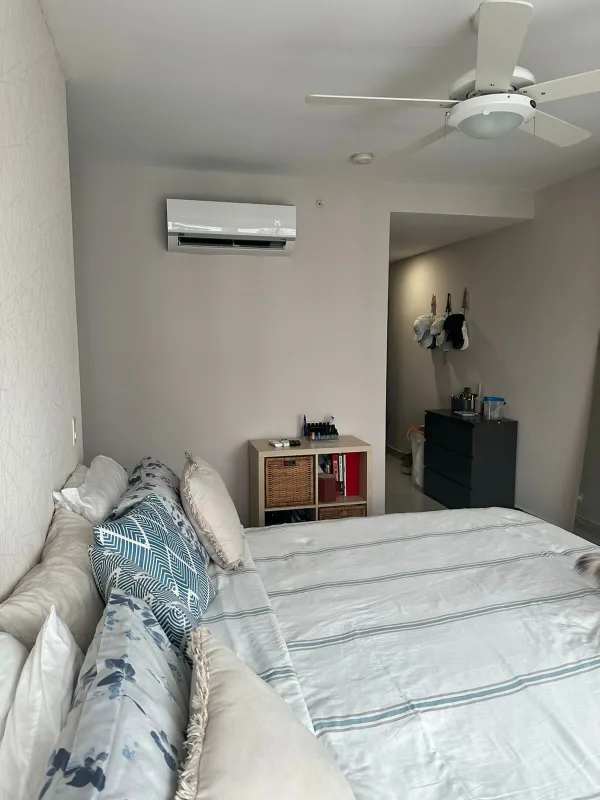 Contemporary kitchen with stainless steel appliances subway tiles in PH Genesis Tower Panama City