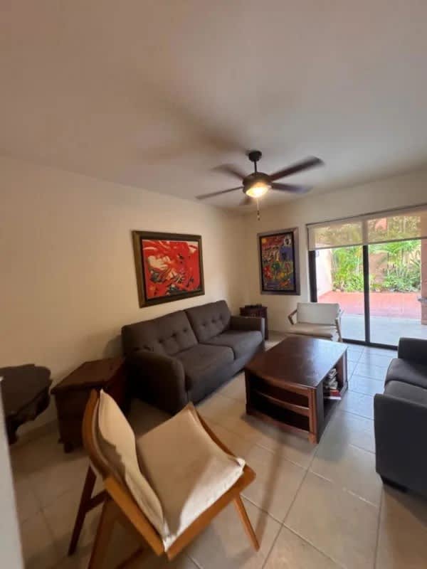 Bedroom with built-in closet, ceiling fan, large window in Don Bosco Panama