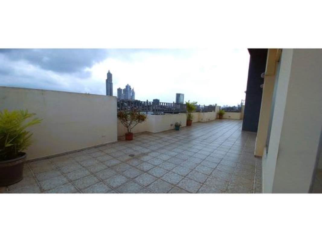 Spacious terrace with panoramic city skyline view PH La Locería Betania Panama City