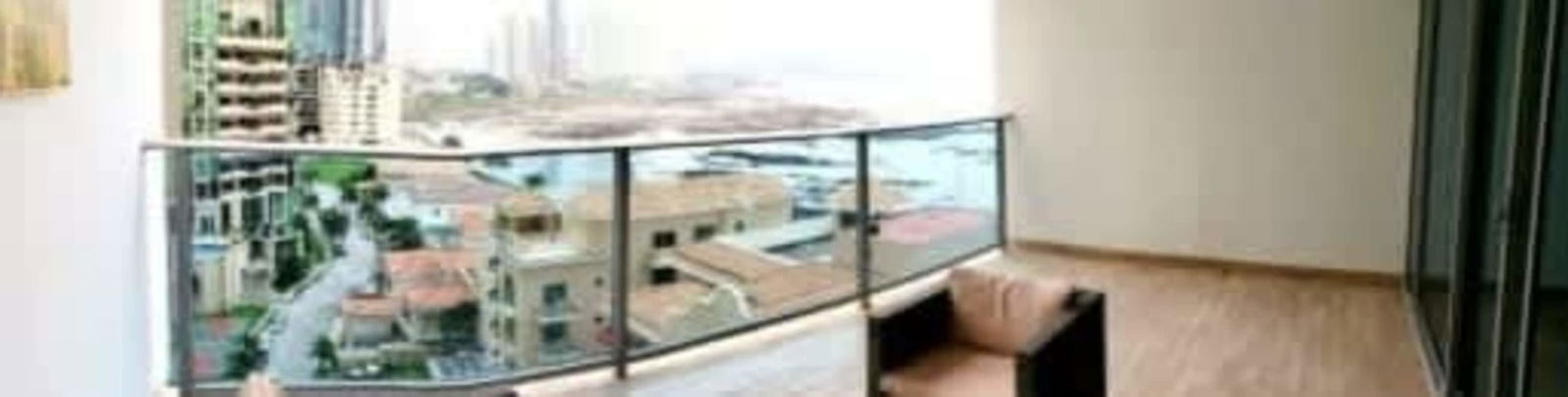 Open-plan living dining room marble floors ocean views PH Grand Tower Punta Pacifica Panama