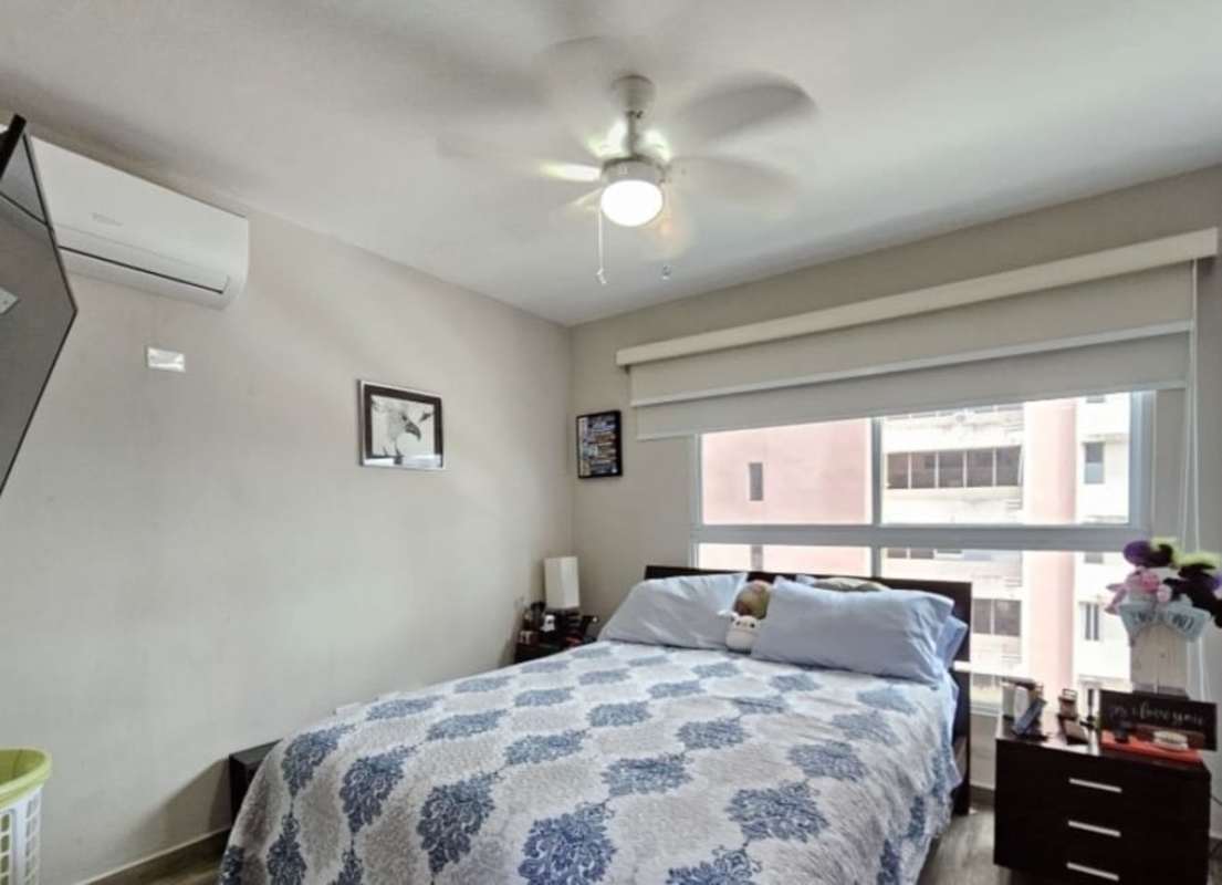 Second bedroom with split AC, wardrobe furnished in Villa de las Fuentes Panama