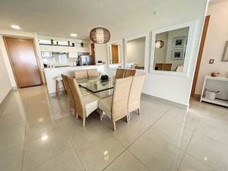 Master bedroom with ocean view window in beachfront apartment PH CasaMar San Carlos Panama