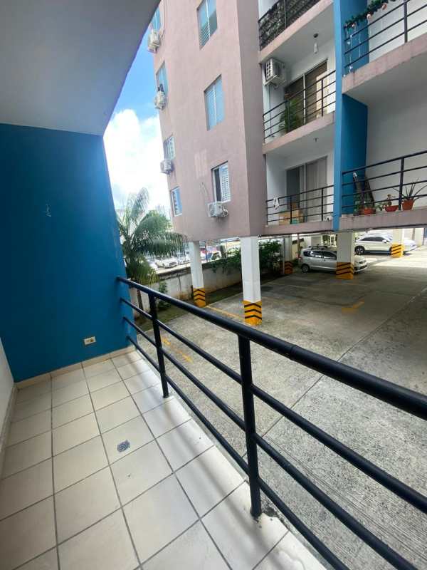 Bathroom with pedestal sink walk-in shower beige tile PH Carrasquilla Place rental Panama