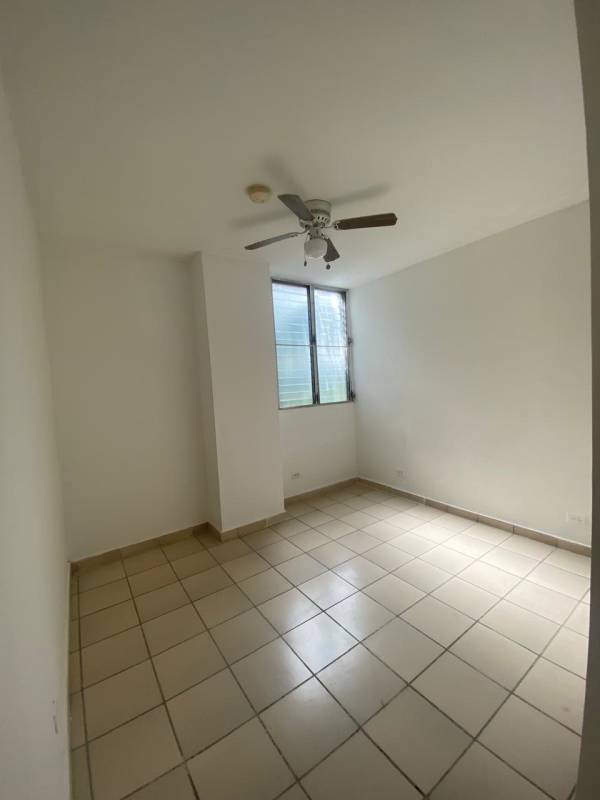 Empty bedroom tiled floor ceiling fan closet PH Carrasquilla Place San Francisco Panama rental