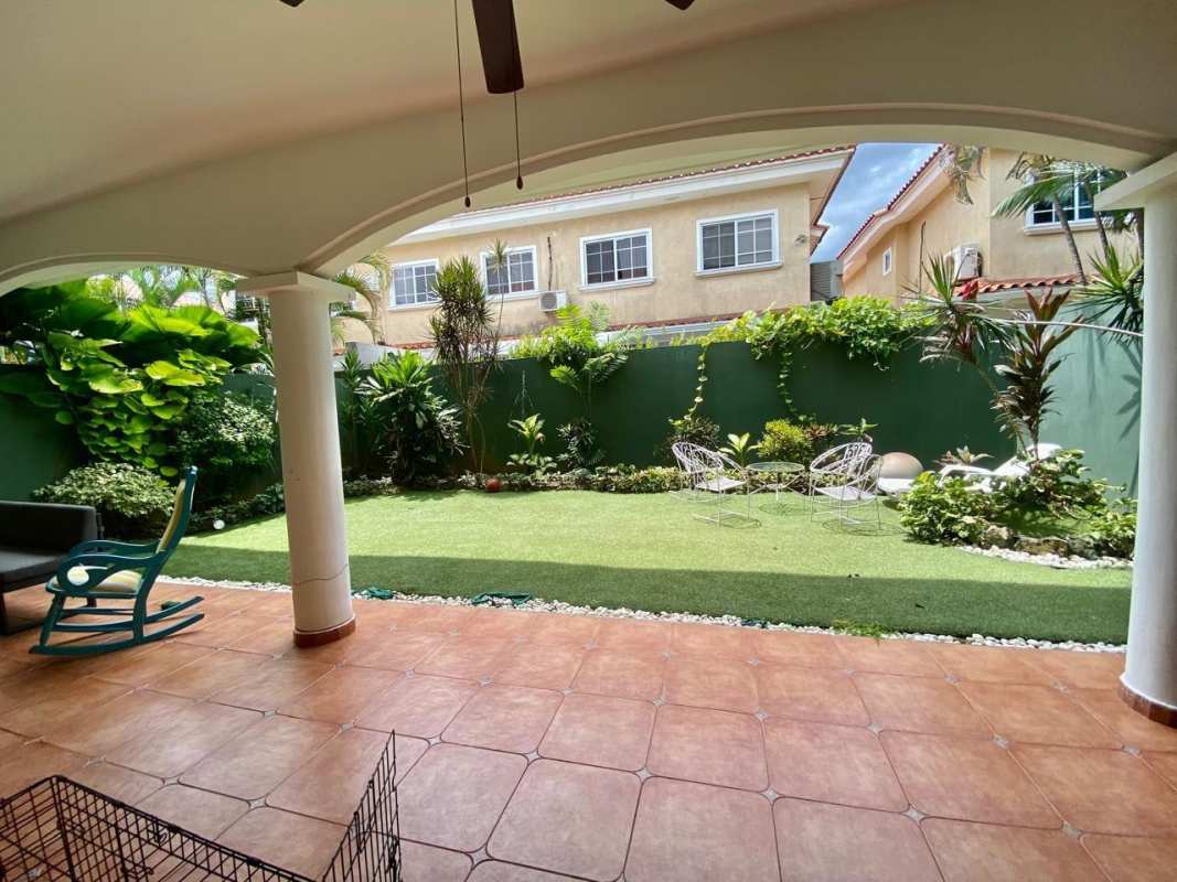 Contemporary bathroom with vanity mirror, glass shower in duplex house Palmeras Costa del Este Panama