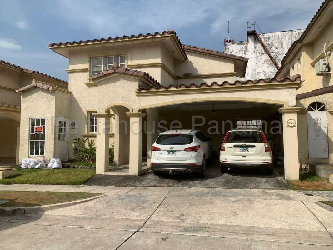 Two-story Mediterranean home with tiled roof and double garage at Dorado Springs Condado del Rey Panama