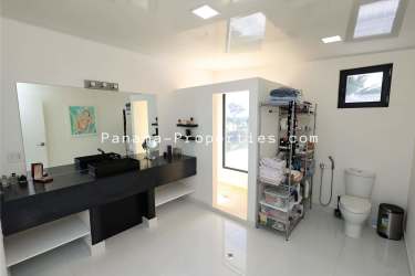 Bright oceanfront dining area with panoramic views turn key luxury villa Pedasí Panama